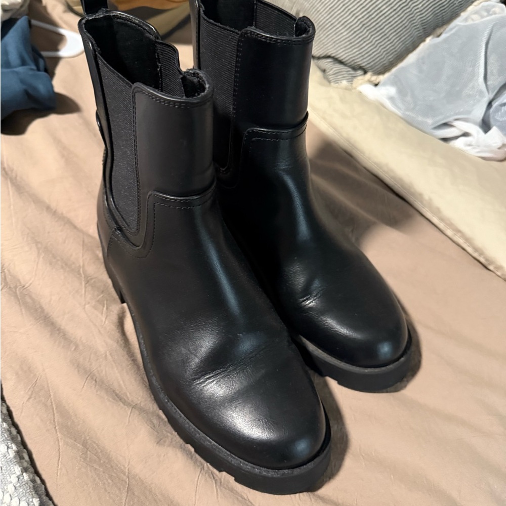 Black Leather Ankle Boots Old Navy
